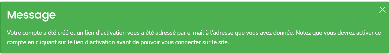 message dinscription